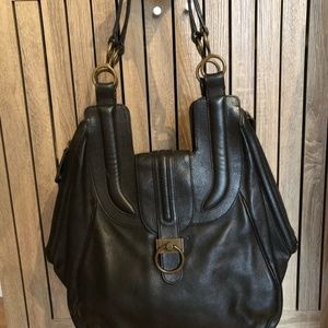 Derek Lam Guinevere Leather Saddle Bag Tote Brass